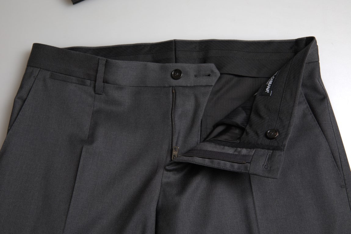 Costume gris Dolce & Gabbana Sicilia à double boutonnage, ensemble deux pièces élégant et sophistiqué.