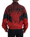 Pull zippé en nylon rouge à motif léopard de Dolce & Gabbana, sweat-shirt tendance avec logo de la marque.