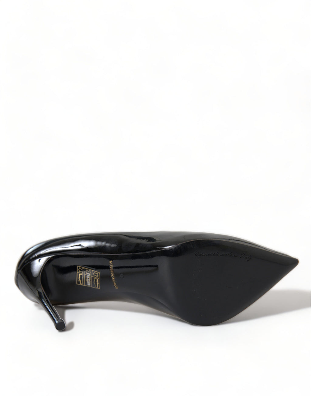 Chaussures à talons noires en cuir verni Dolce & Gabbana, pompes élégantes en cuir patent pour femmes