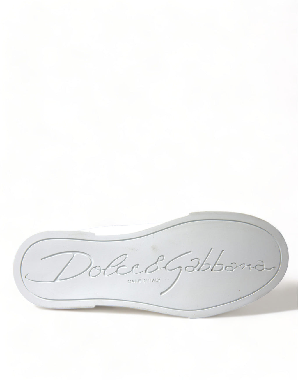 Chaussures sneakers Dolce & Gabbana Love Patch Portofino blanches avec détails de patch en cuir et semelle blanche élégante.