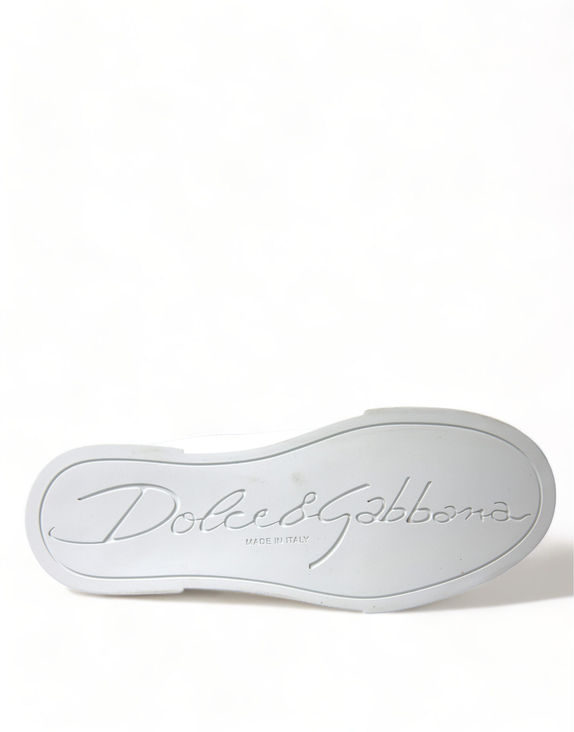 Chaussures sneakers Dolce & Gabbana Love Patch Portofino blanches avec détails de patch en cuir et semelle blanche élégante.
