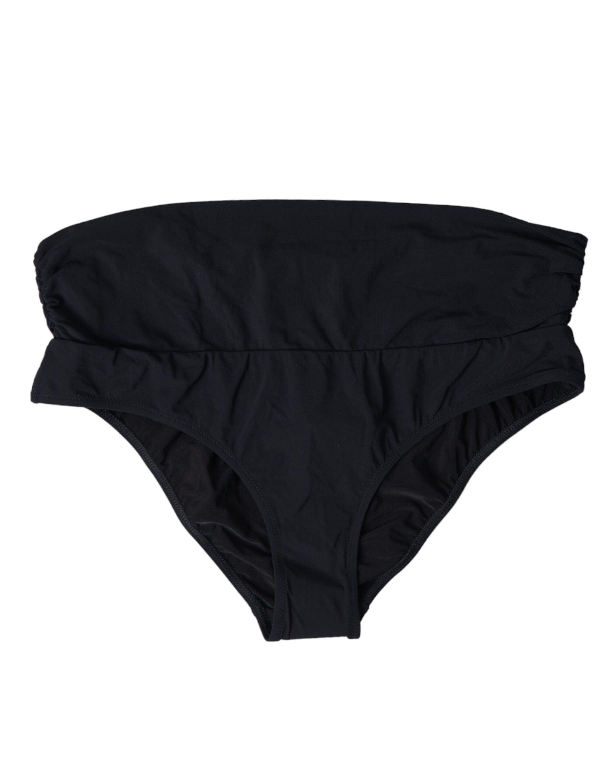 Maillot de bain Dolce & Gabbana en nylon noir, slip de bikini stretch, design élégant pour la plage ou la piscine.