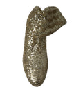 Bottines courtes dorées à sequins Dolce & Gabbana avec semelle en caoutchouc et design stretch, mode élégante et brillante.