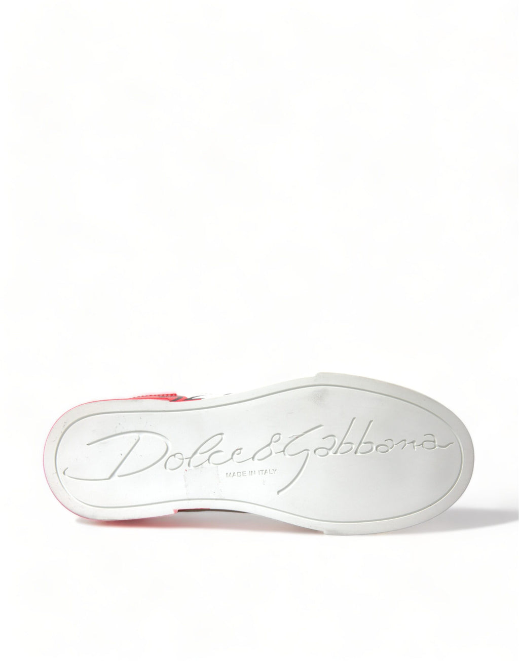 Chaussures basses pour femmes Dolce & Gabbana, baskets blanches et rouges en dentelle avec lacets, style élégant et décontracté.