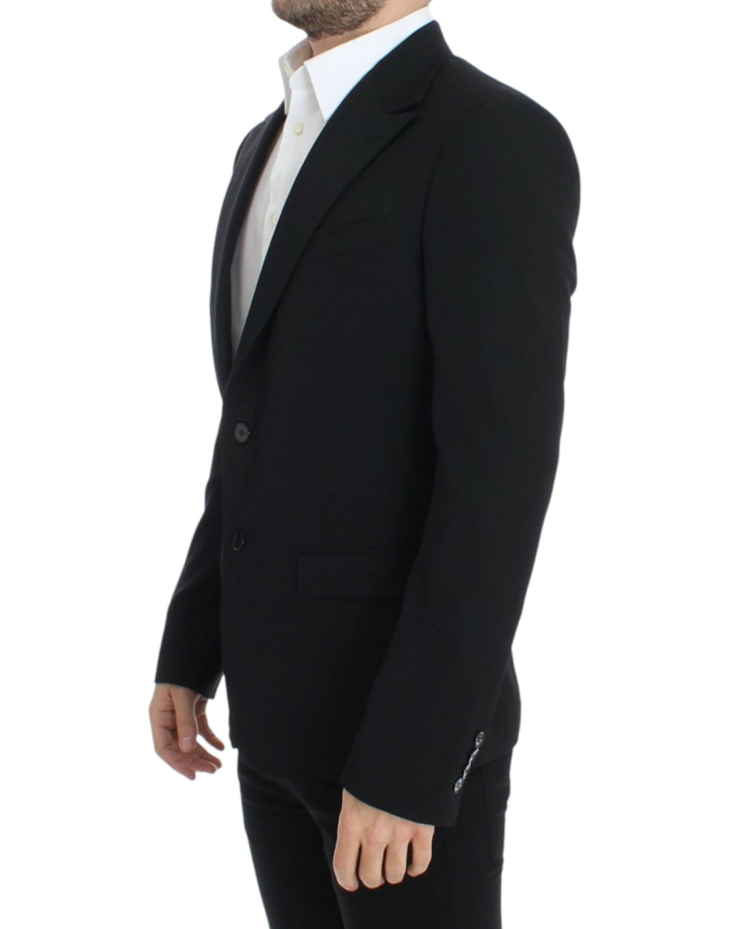 Veste slim en laine noire de marque Dolce & Gabbana, blazer ajusté et élégant pour homme.