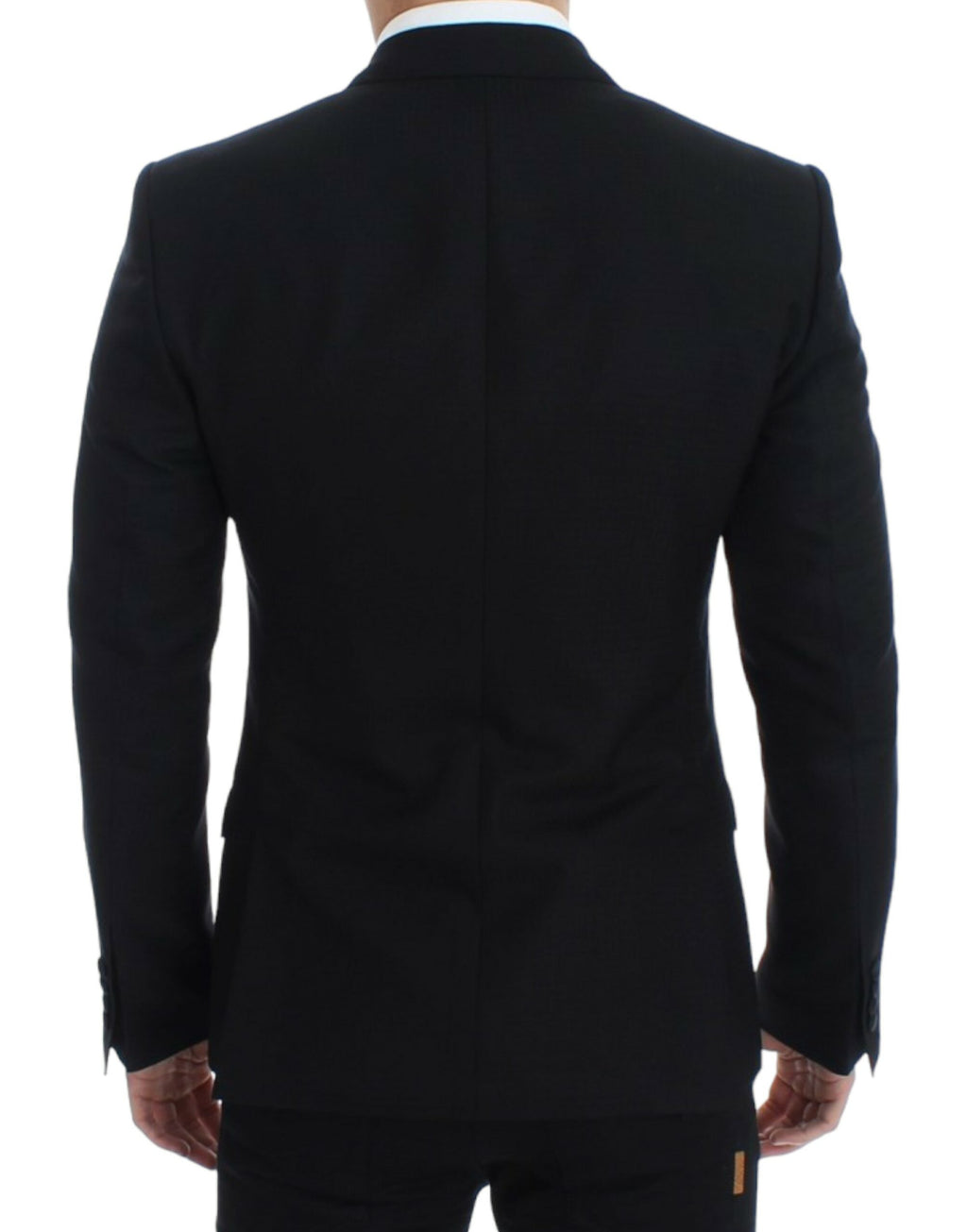 Blazer noir en laine et soie Dolce & Gabbana Sicilia, veste élégante avec coupe structurée et détails sophistiqués.