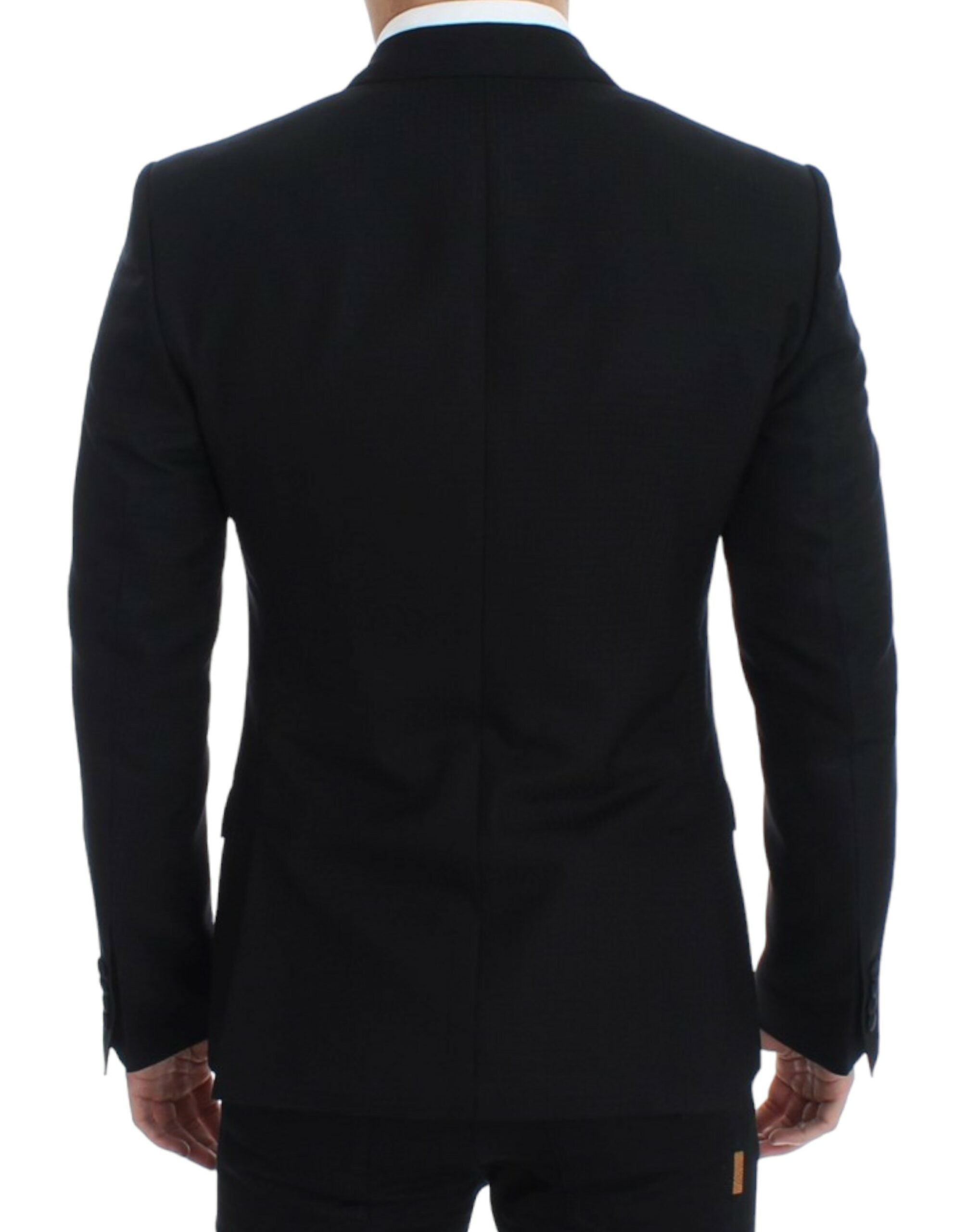 Blazer noir en laine et soie Dolce & Gabbana Sicilia, veste élégante avec coupe structurée et détails sophistiqués.