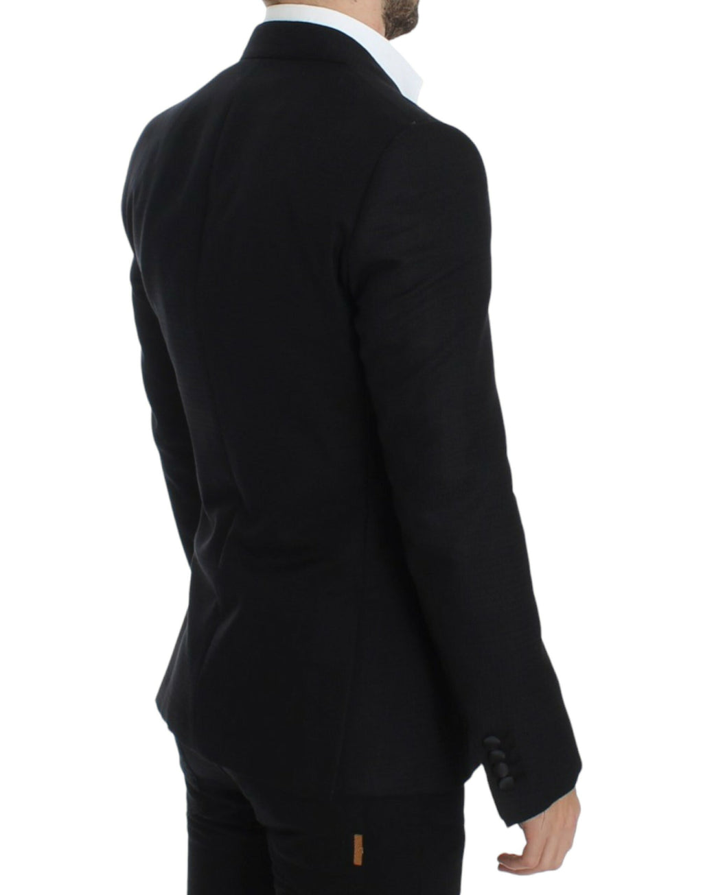Blazer noir en laine et soie Dolce & Gabbana SICILIA, veste élégante avec détails sophistiqués.