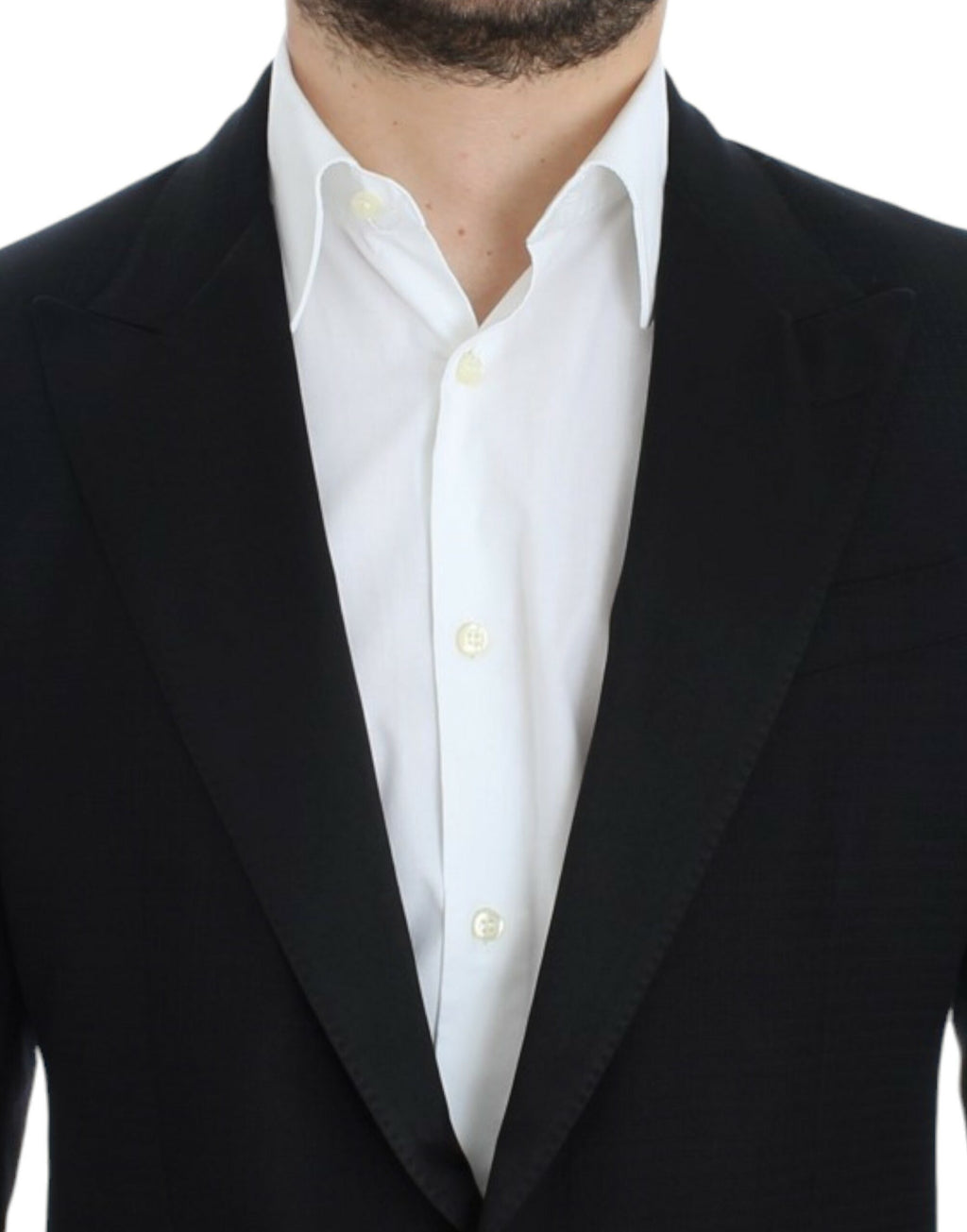 Blazer en laine et soie noire Dolce & Gabbana Sicilia, élégant et sophistiqué, vue de face sur fond neutre.