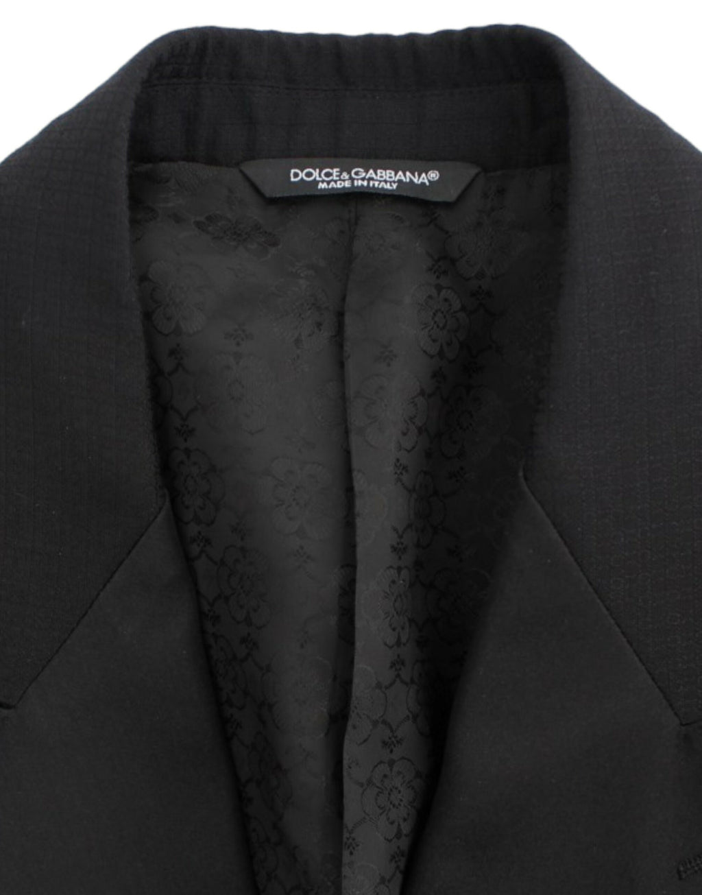 Blazer noir en laine et soie Dolce & Gabbana Sicilia, veste élégante avec détails sophistiqués.