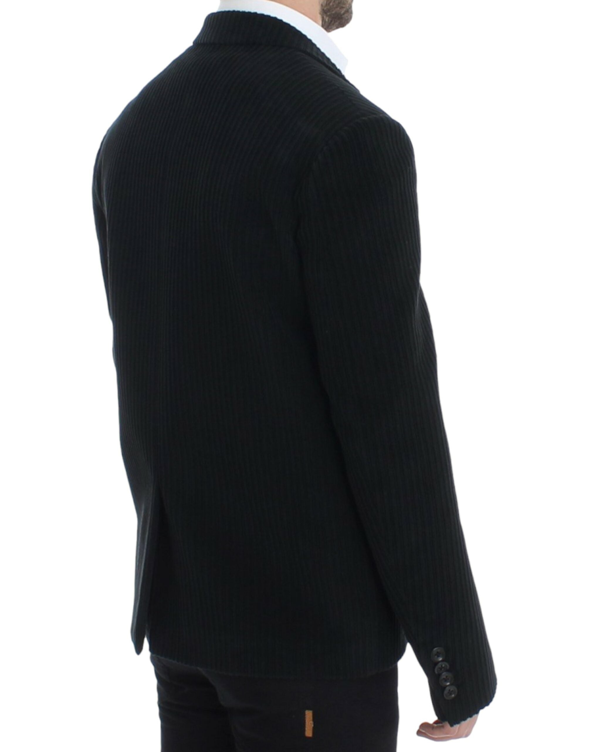 Veste blazer homme noir Dolce & Gabbana Manchester Martini avec coupe élégante et détails sophistiqués.