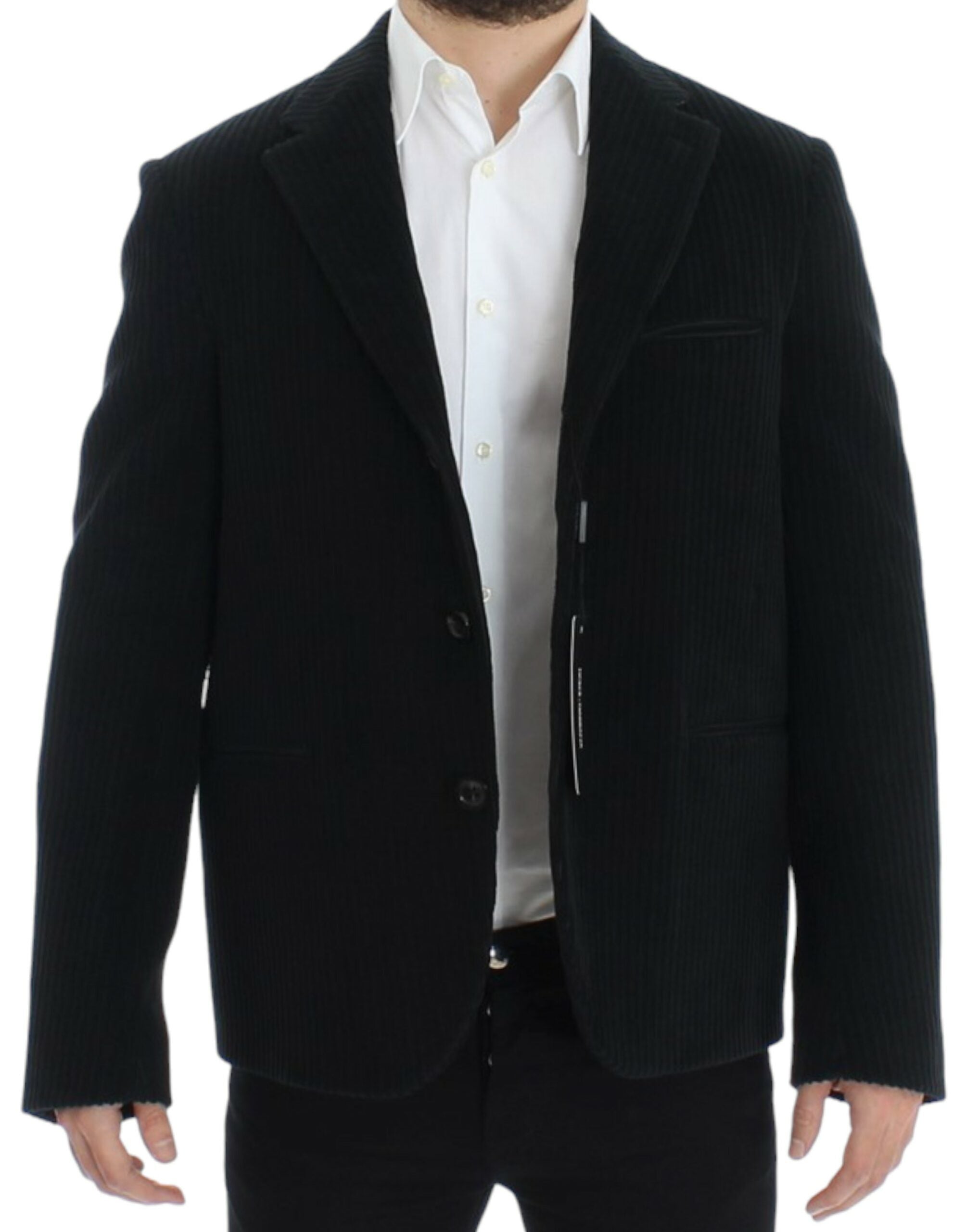 Veste blazer homme Dolce & Gabbana Manchester Martini noire, élégante et ajustée, vue de face sur fond neutre.