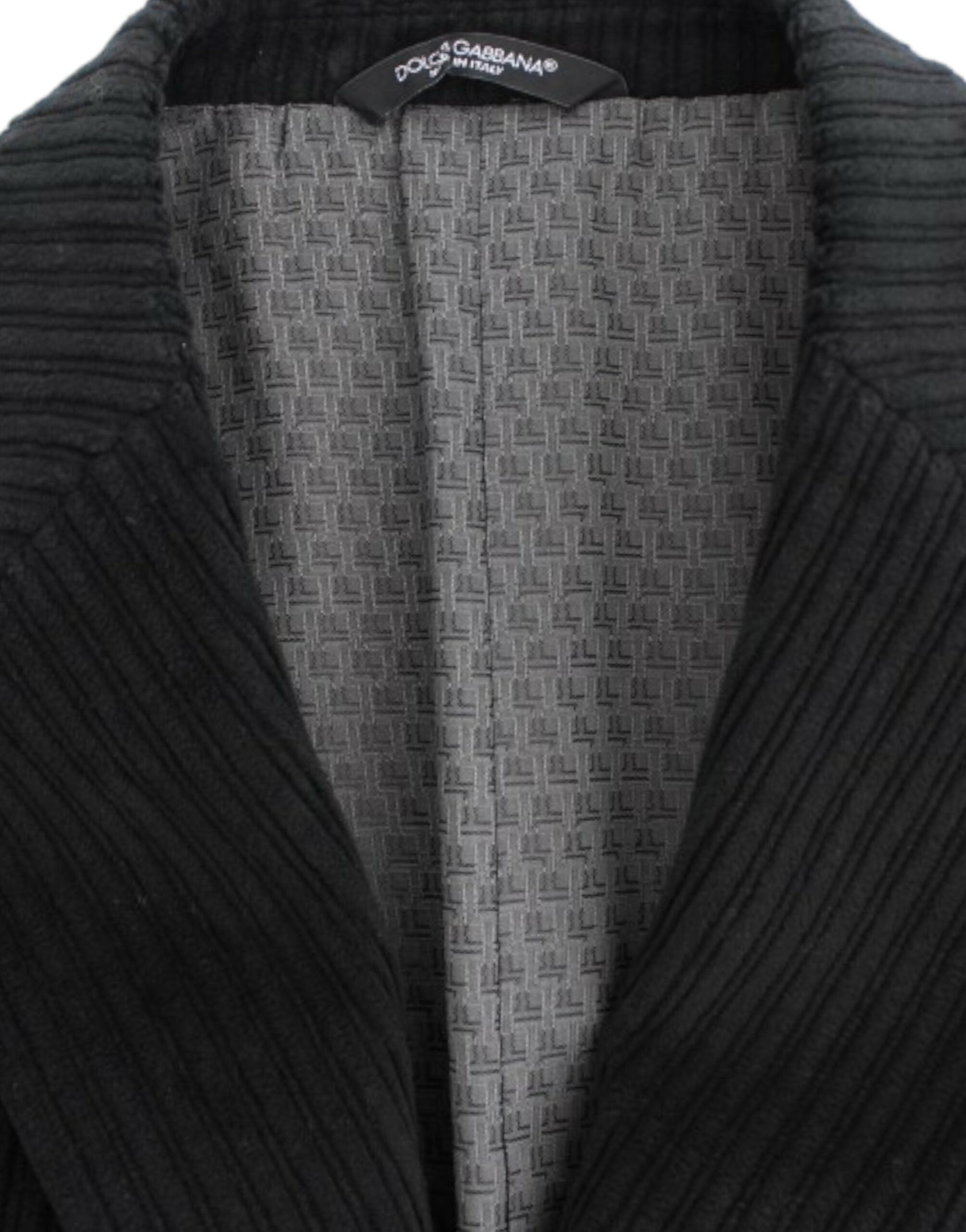 Veste blazer noire Dolce & Gabbana Manchester Martini pour homme, élégante et sophistiquée, vue de face.