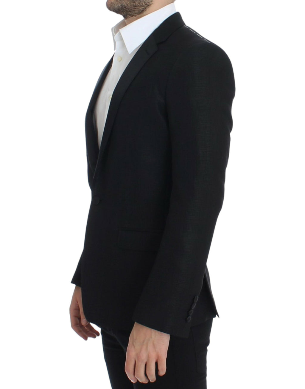 Veste slim en laine noire Dolce & Gabbana MARTINI, coupe élégante et moderne, vue de face sur fond neutre.