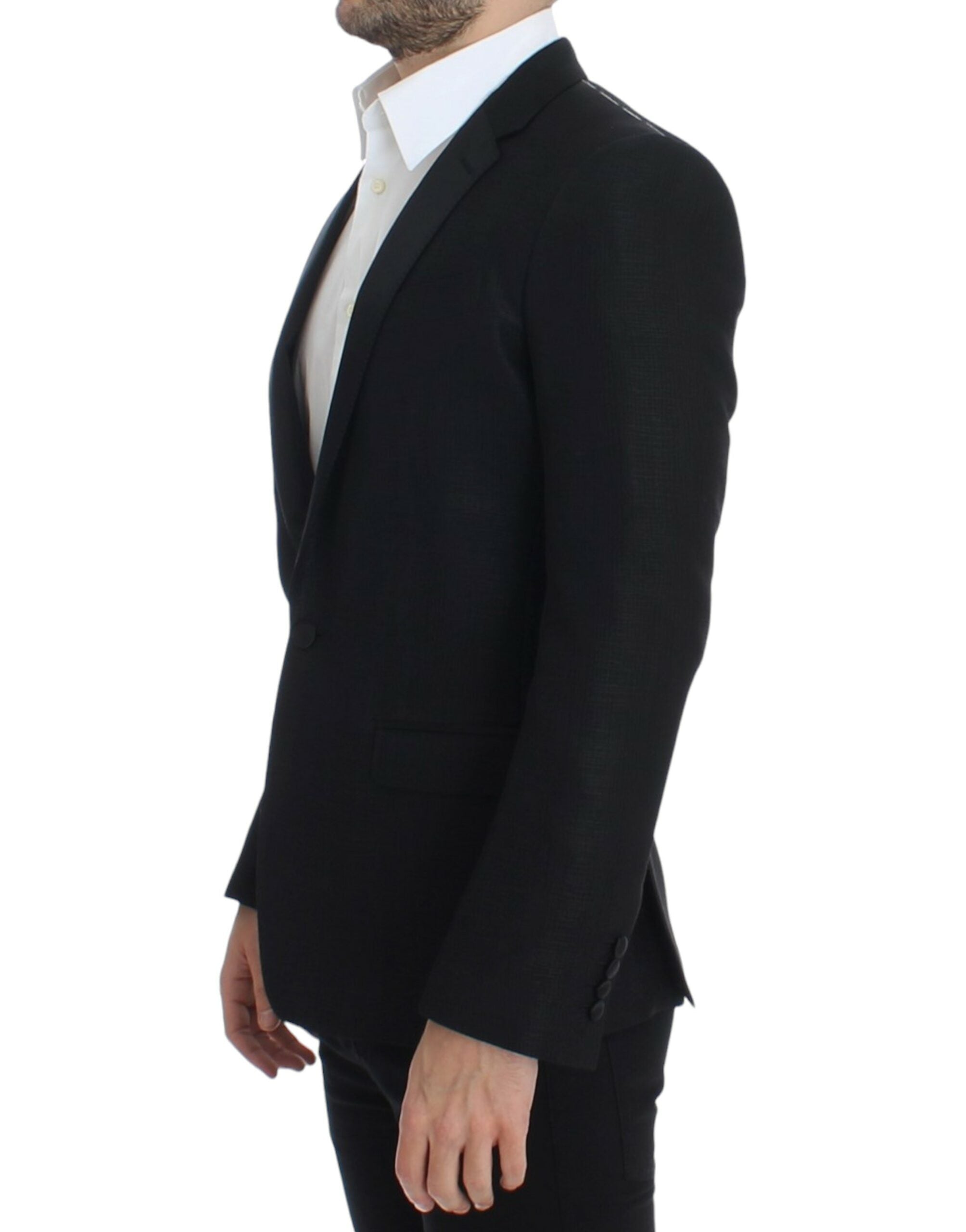 Veste slim en laine noire Dolce & Gabbana MARTINI, coupe élégante et moderne, vue de face sur fond neutre.