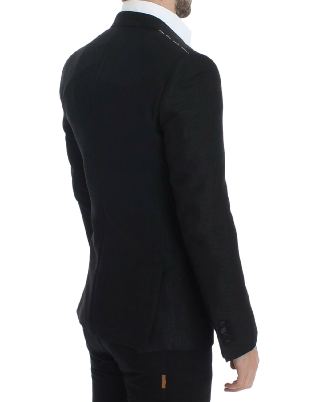 Veste slim Dolce & Gabbana en laine noire, blazer Martini élégant pour hommes, silhouette ajustée et design sophistiqué.