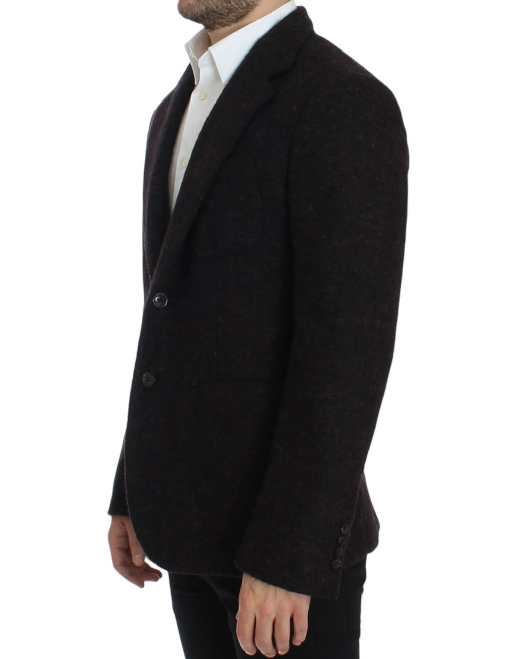 Blazer en alpaga Bordeaux de Dolce & Gabbana avec deux boutons, élégance et style sophistiqué.