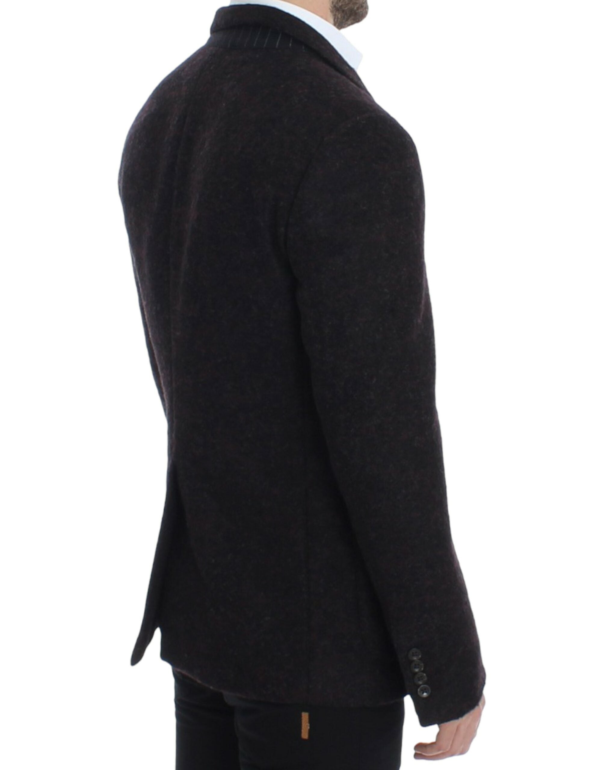 Veste blazer en alpaga Bordeaux Dolce & Gabbana à deux boutons, élégante et sophistiquée, vue de face.