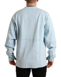 Pull-over en coton Dolce & Gabbana Light Blue avec boutons, élégant et confortable, version classique du sweat-shirt.