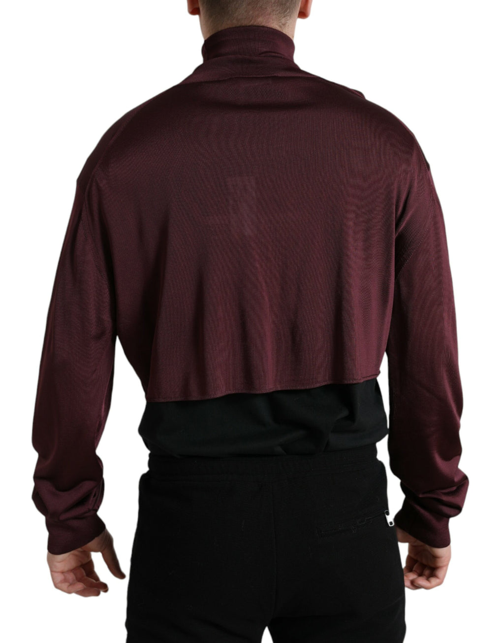 Pull à col roulé en viscose marron foncé de Dolce & Gabbana, pull-over élégant et confortable pour femme.