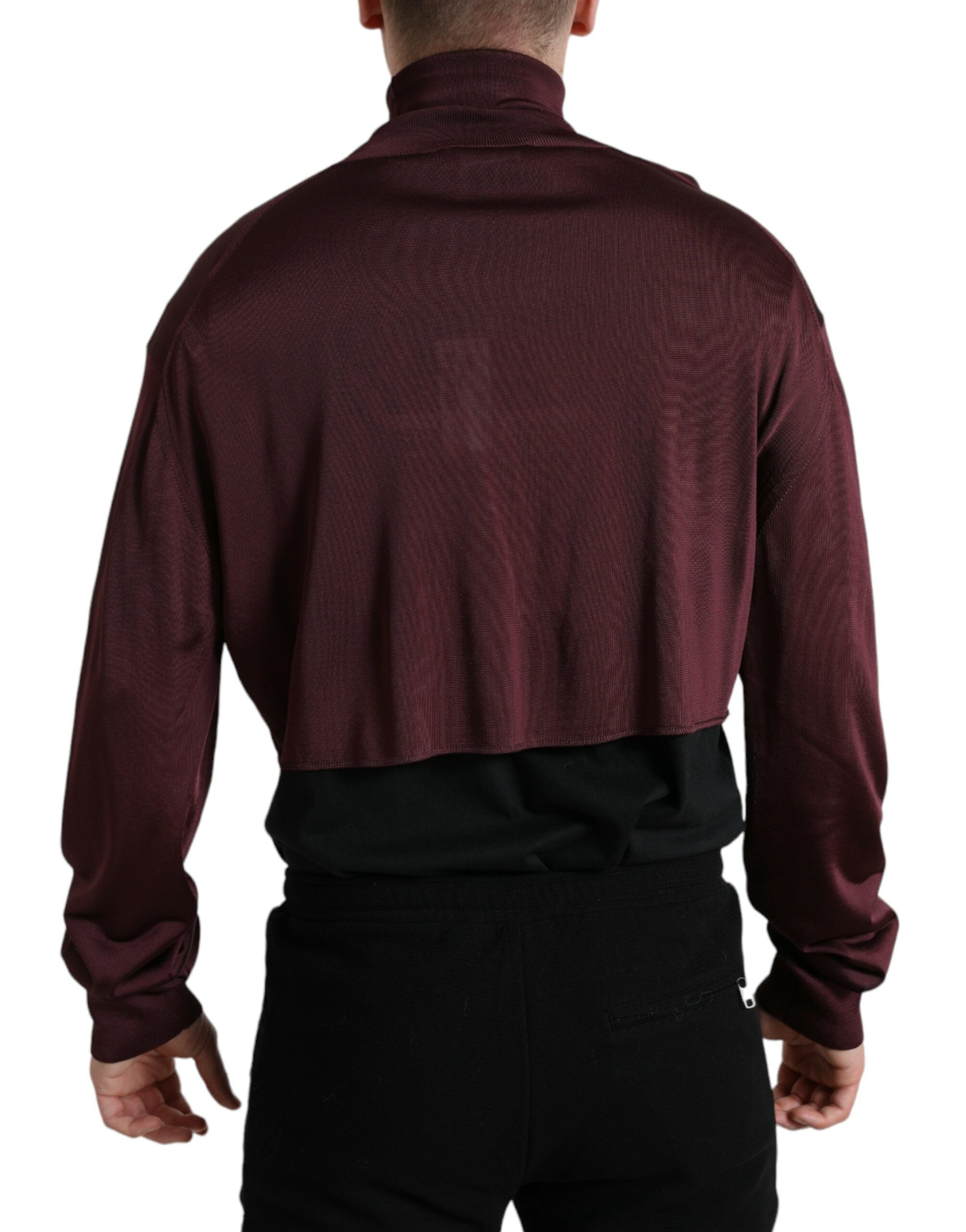 Pull à col roulé en viscose marron foncé de Dolce & Gabbana, pull-over élégant et confortable pour femme.