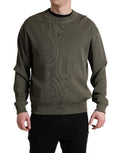 Pull à col rond pour homme Dolce & Gabbana en viscose verte, mode élégante et confortable.