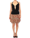 Robe bustier à fleurs multicolores de Dolce & Gabbana, robe en forme de bulle avec col halter, tissu élégant et coloré.