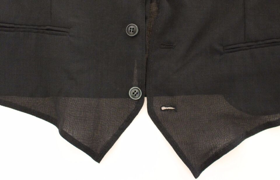 Gilet formel en laine noire de Dolce & Gabbana, veste élégante pour homme, costume sophistiqué.