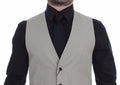 Gilet élégant en soie mélangée beige de Dolce & Gabbana, veste formelle pour homme ou femme, détail raffiné et sophistiqué