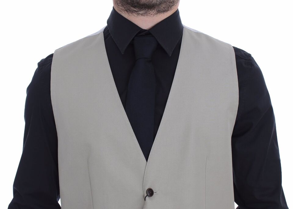 Veste blazer beige en coton et soie Dolce & Gabbana, élégante avec coupe ajustée, pour homme ou femme.