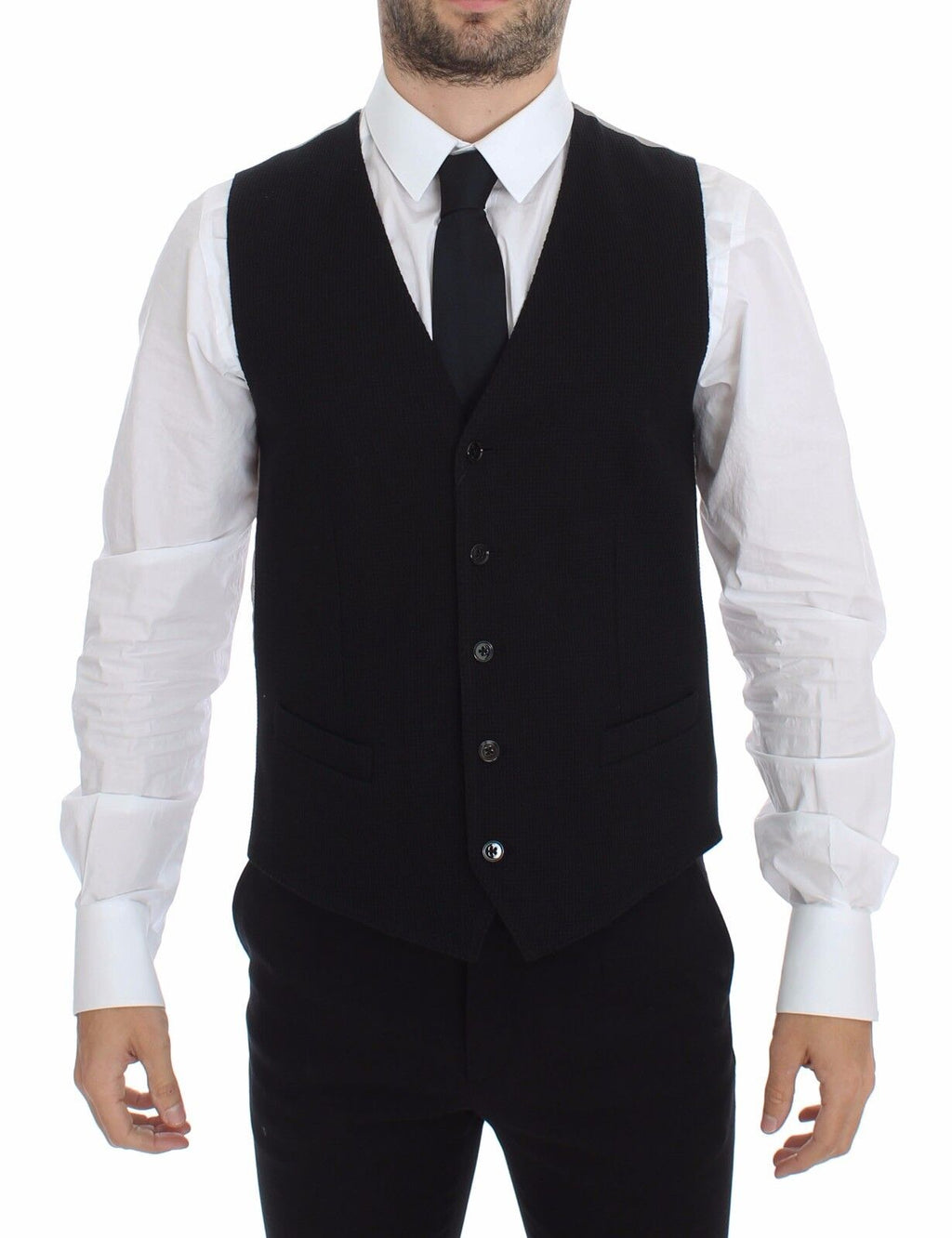Veste blazer en coton noir Dolce & Gabbana pour femme, élégante et ajustée, visible sur une mannequin.