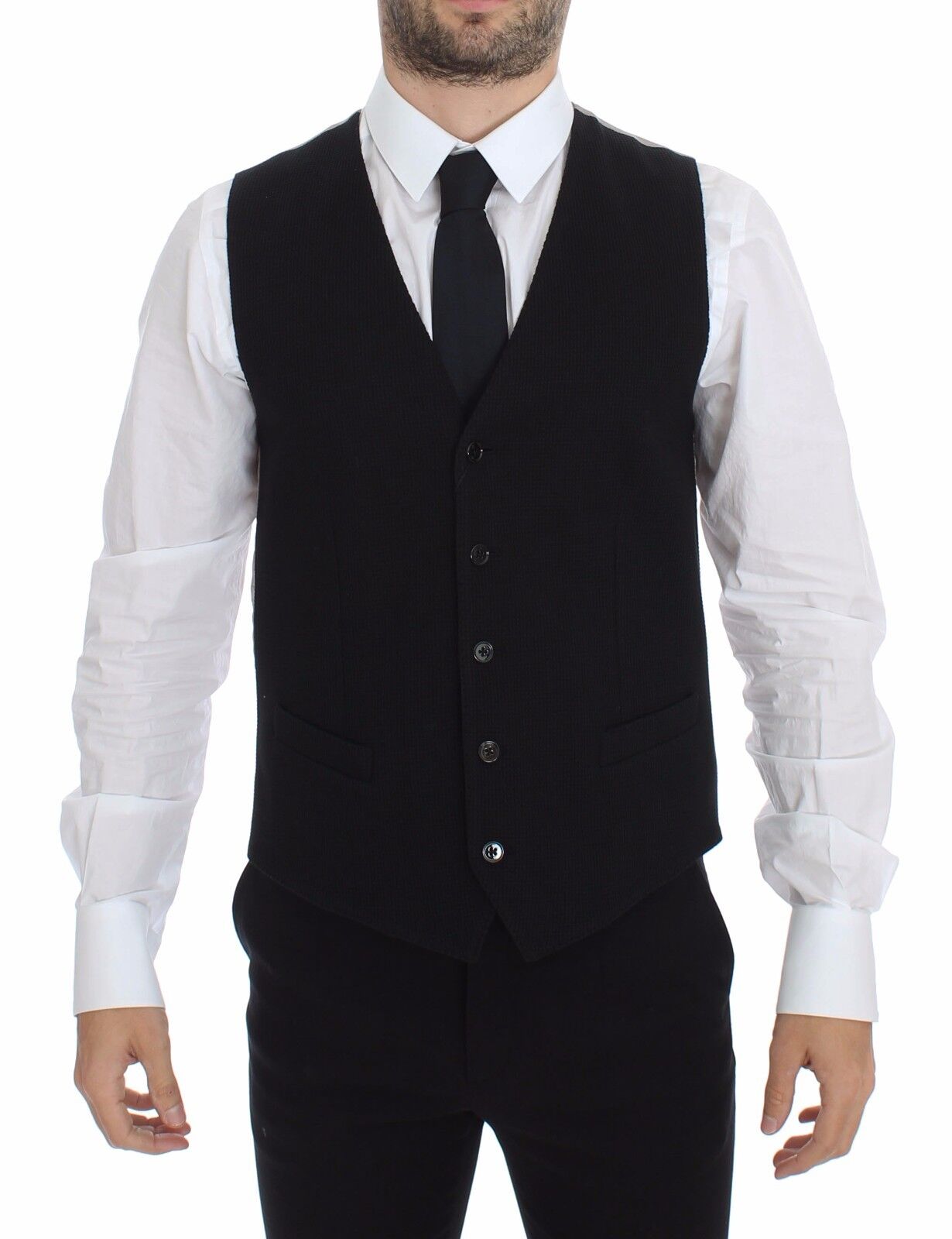 Veste blazer en coton noir Dolce & Gabbana pour femme, élégante et ajustée, visible sur une mannequin.