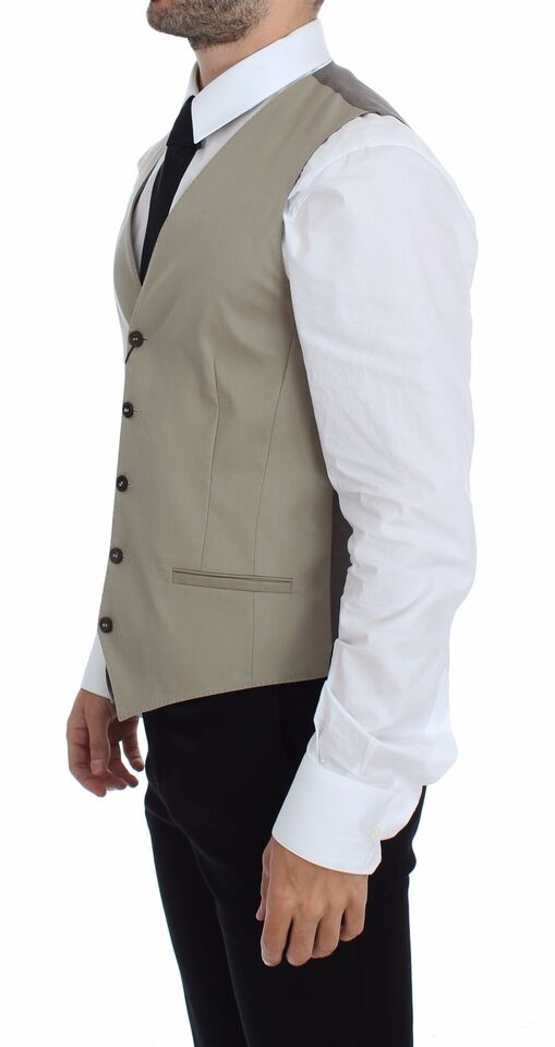Veste blazer beige en coton de Dolce & Gabbana, veste élégante et ajustée pour femme ou homme.