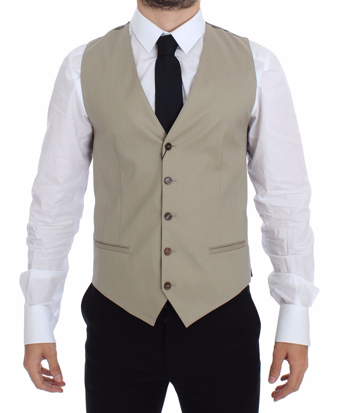 Blazer veste beige en coton Dolce & Gabbana, élégante et sophistiquée, portée sur un mannequin.