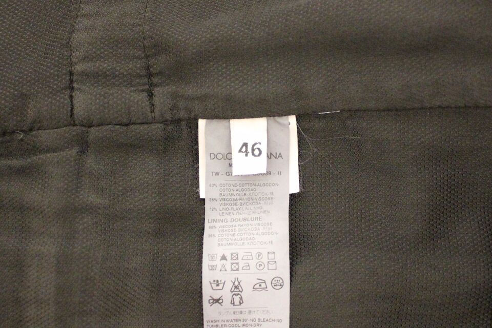 Veste blazer Dolce & Gabbana en coton de lin noir, robe sans manches élégante et ajustée, pour un style sophistiqué.