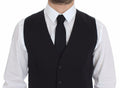 Gilet blazer pour homme de Dolce & Gabbana en coton bleu stretch, élégant et ajusté.