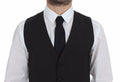 Veste blazer en laine gris stretch de Dolce & Gabbana, élégant et ajusté, pour un style sophistiqué.