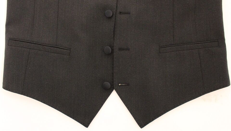 Gilet blazer en laine gris stretch de Dolce & Gabbana, veste élégante pour homme ou femme, textile de haute qualité.