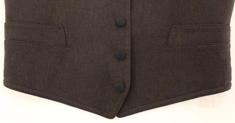 Gilet Dolce & Gabbana en coton mélangé brun, veste sans manches élégante pour homme, détail de couture sophistiqué.
