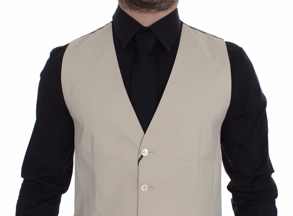 Veste blazer beige en coton stretch de Dolce & Gabbana, veste élégante pour femme ou homme.