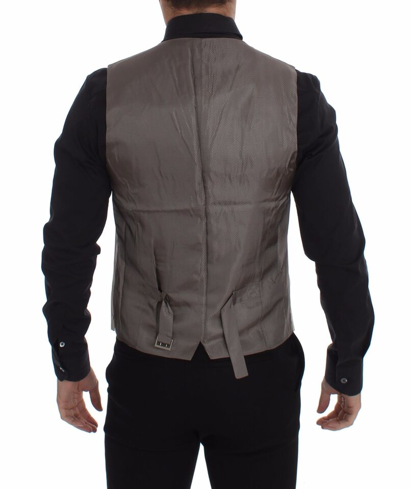 Veste blazer beige en coton stretch de Dolce & Gabbana, élégant et ajusté, pour un style sophistiqué.