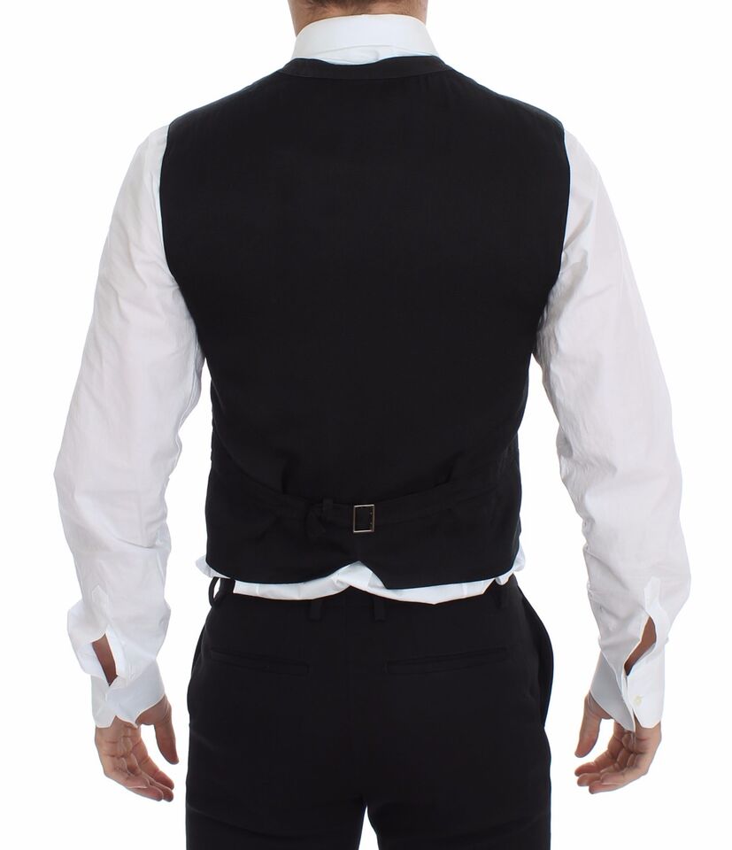 Gilet blazer noir en coton viscose de Dolce & Gabbana, veste élégante pour femme ou homme, avec coupe structurée.