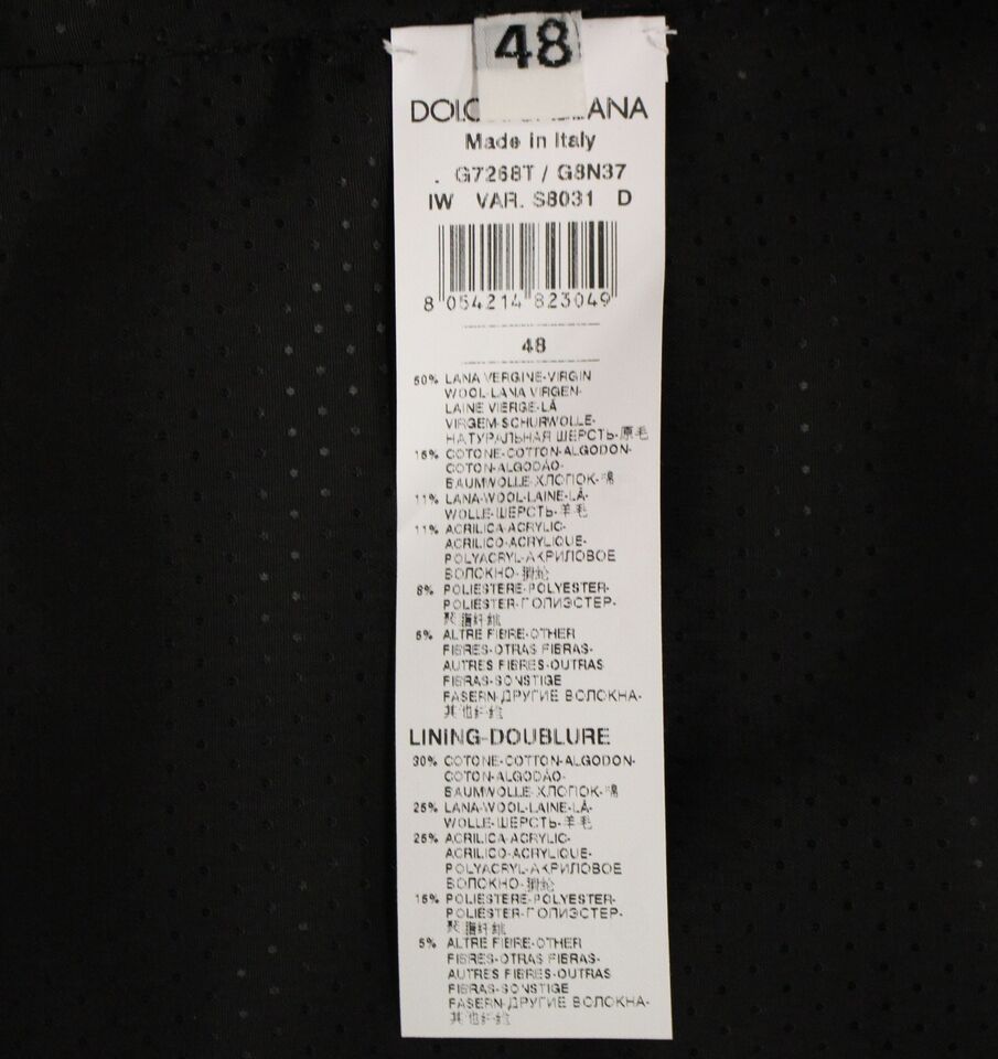 Gilet en laine mélangée grise de Dolce & Gabbana, veste élégante pour homme, avec détails sophistiqués et coupe moderne.