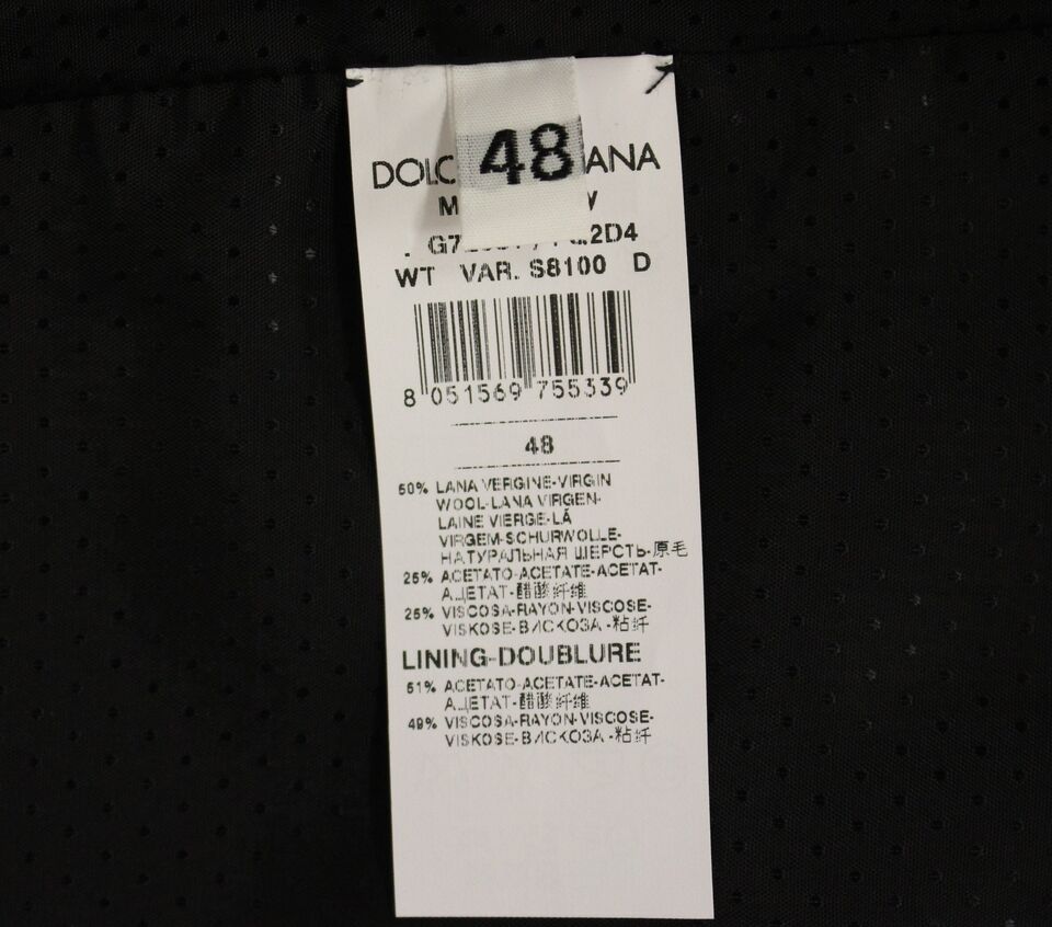 Gilet en mélange de laine gris Dolce & Gabbana avec poches et col en laine, style élégant et sophistiqué.