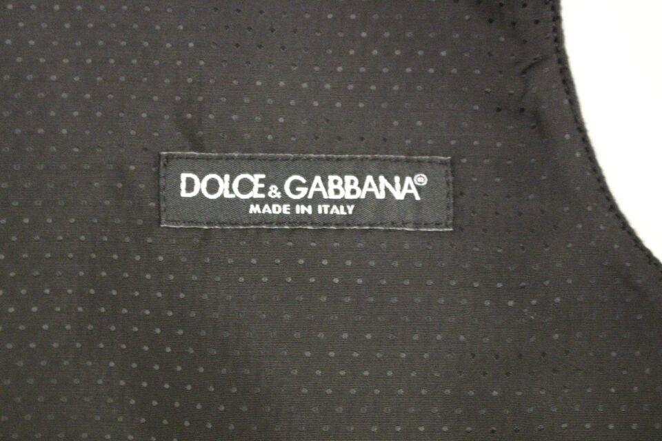 Gilet en laine mélangée gris Dolce & Gabbana, veste élégante avec col classique et finition soignée.