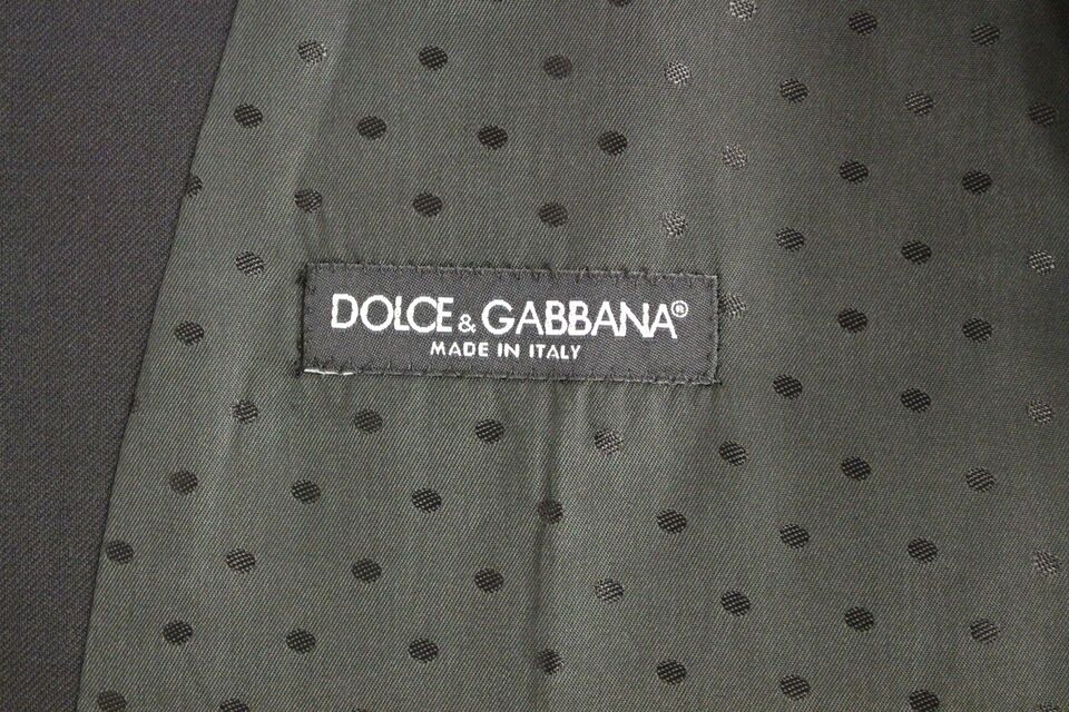 Gilet formel en laine noire de Dolce & Gabbana, veste élégante pour homme, détail sophistiqué et coupe ajustée.