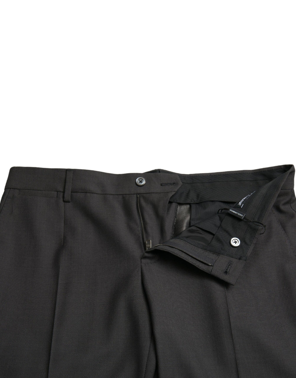 Pantalon de costume Slim stretch gris foncé de Dolce & Gabbana, style formel pour homme, vue de face.