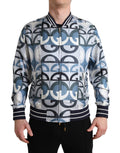 Veste bomber Dolce & Gabbana à logo multicolore, motif imprimé, avec col et poignets en tissu, style tendance et moderne.