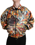 Veste bomber en polyester multicolore avec motif abstrait de Dolce & Gabbana, style tendance et moderne.
