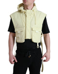 Veste sportive en nylon jaune à capuche Dolce & Gabbana, veste de sport décontractée pour homme ou femme.